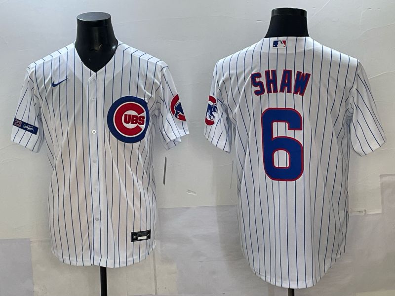 Men Chicago Cubs 6 Shaw white Nike MLB 2025 jersey 07